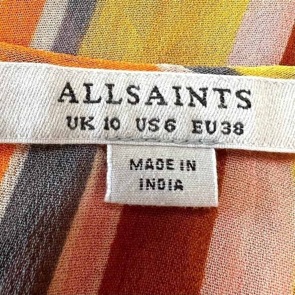 All Saints Paola Stripe Midi Shift Dress Women’s 6 - Picture 13 of 13